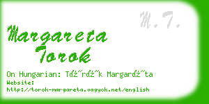 margareta torok business card